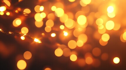 Poster - A dreamy bokeh background depicting twinkling white and multicolored Christmas lights against a dark night sky.