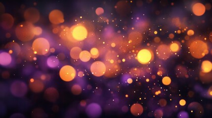 Poster - A dreamy bokeh background depicting twinkling white and multicolored Christmas lights against a dark night sky.