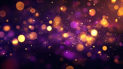 Poster - A dreamy bokeh background depicting twinkling white and multicolored Christmas lights against a dark night sky.