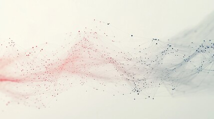Poster - representation featuring numerous interconnected dots and gradient lines that flow smoothly across the frame, symbolizing an intricate network.