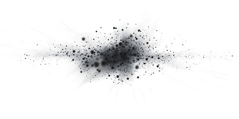 Poster - Black Dust Explosion: A dramatic burst of black dust explodes outward, leaving a trail of fine particles in its wake. This image evokes a sense of power, chaos, and the unpredictable nature of change.