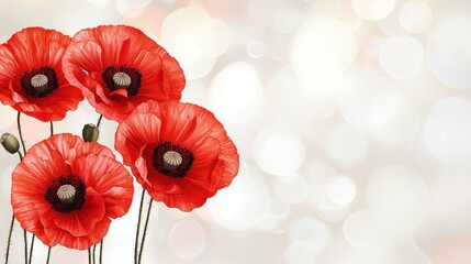Aufkleber - Create a simple and elegant poppy graphic on a soft light background to enhance your designs