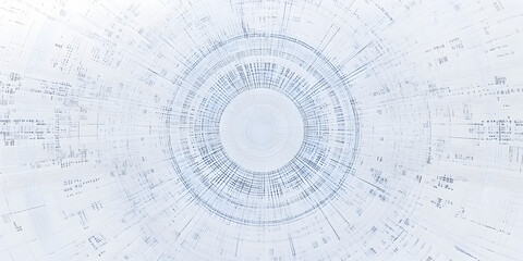 Poster - Abstract Technology Network:  A mesmerizing abstract background featuring a central circular hub connected by a network of intricate lines, symbolizing a complex system of interconnected data.