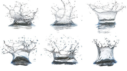Wall Mural - dynamic water splashes in motion, captivating display of fluid artistry against dark backdrop