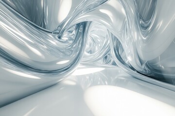 Poster - Silver swirl abstract