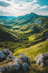 Wall Mural - Mountain Range with Valley