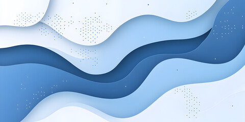 Poster - Abstract Blue Papercut Waves:  A mesmerizing abstract art piece featuring layered papercut waves in shades of blue. The intricate design creates a sense of depth and movement.