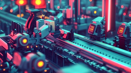 Poster - Innovative high-tech production line machines enhance efficiency and productivity in modern manufacturing environments
