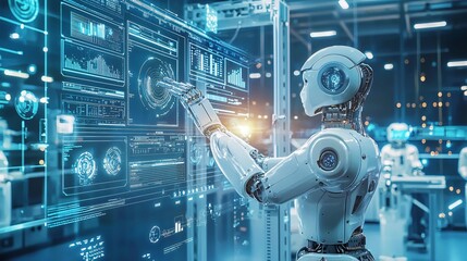 Leinwandbilder - Explore the future how a state-of-the-art smart factory automates manufacturing processes with cutting-edge technology