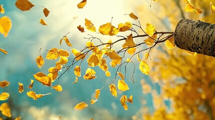 Poster - Experience the serenity of leaves blowing in the wind captured in slow motion during high fidelity visuals