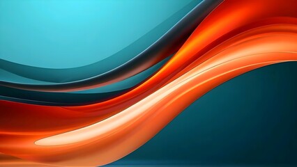 Poster - Abstract Wave Design with Dynamic Curves and Blue to Orange Gradient
