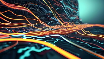 Poster - Abstract colorful line art background with vibrant colors and dynamic motion