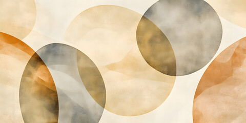 Poster - abstract earth tones: overlapping watercolor circles