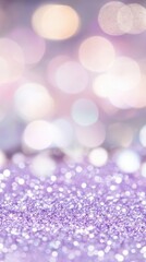 Wall Mural - Soft, radiant purple bokeh lights twinkle against a sparkling glitter background, evoking a magical and vibrant ambiance for celebrations