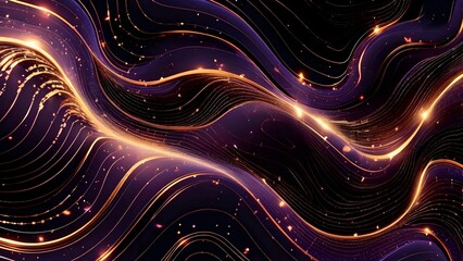 Poster - Glowing fractal lines swirl in a vibrant burst of color and energy, creating a futuristic digital art backdrop