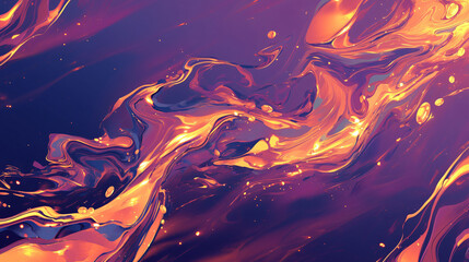 Poster - A vibrant abstract illustration with swirling colors of purple and orange, depicting a fluid and dynamic visual effect for graphic resources.