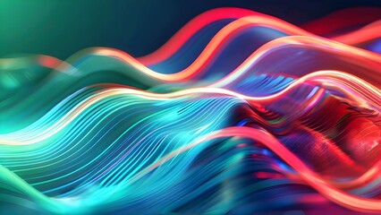 Poster - Colorful fractal illustration with swirling lines and vibrant hues, a dynamic digital art backdrop