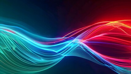 Poster - Abstract Dynamic Wallpaper with Glowing Lines and Fractal Patterns