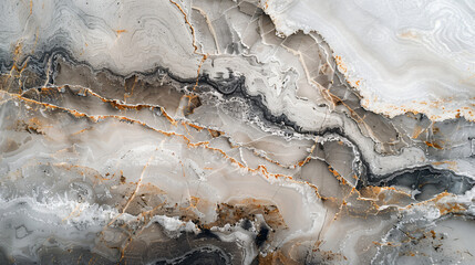 Poster - A close-up view of beautifully patterned marble stone with gray, white, and gold veins highlights the natural texture and elegance for graphic resources.