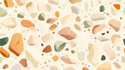 Poster - A vibrant array of colorful stones arranged artistically on a light background, showcasing earthy tones.
