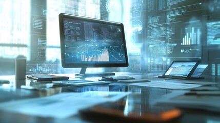 Fototapete - Analyze the impact of cost of capital equity on interest rates in modern financial markets