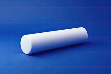 Poster - White Cylinder on a Blue Background