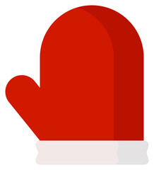 Wall Mural - A flat icon of christmas mitten isolated on white background.