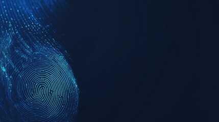 Poster - Abstract Blue Fingerprint Design on Dark Background