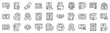 © SkyLine - Set of 30 outline icons related to certificate. Linear icon collection. Editable stroke. Vector illustration