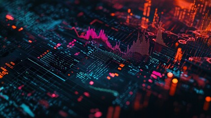 Fototapete - Explore the dynamics of financial leverage through high-definition data visualization and analytics