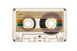 © Roberto Sorin - used transparent vintage audio tape cassette isolated, with the back light, a symbol of 80s, 90s period