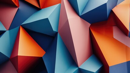 Aufkleber - A modern 3D wallpaper design with geometric shapes and bold color contrasts, creating depth and texture