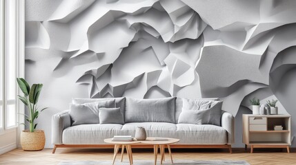 Aufkleber - Abstract 3D wallpaper featuring irregular shapes and textures, creating a dynamic, cutting-edge look