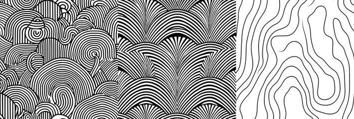 Poster - Vintage-style walls were adorned with retro print wallpaper featuring seamless designs of decorative shapes and illustrations.