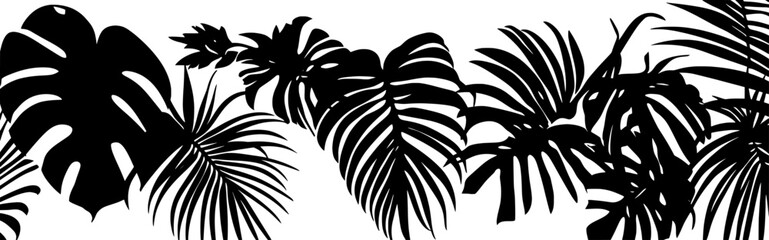 plant silhouette set with tropical leaf design, an illustration for a modern design