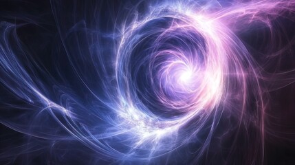 Wall Mural - a swirling vortex of light and energy, with a white core and pink and blue tendrils.