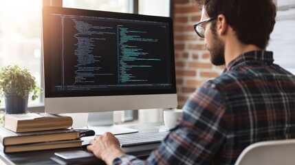 programmer working on a computer