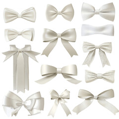 Aufkleber - Set of ribbons and bows isolated transparent background