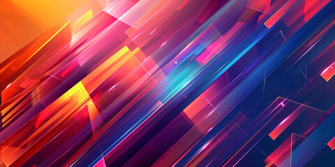 Poster - A dynamic abstract composition features vibrant colors and sharp lines, creating an energetic visual display that captivates the viewer for graphic resources.