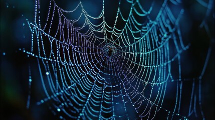 Dew-Covered Spider Web