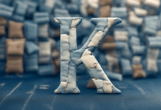 K letter jeans letters idea cotton creativity fabric 