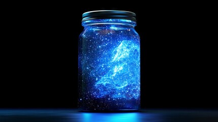 Wall Mural - The entire universe contained inside a glass. Futuristic, galaxy, universe, fantasy, and portal background concept