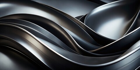Poster - A Minimalist Closeup of Smooth Black Curves Highlighting Modern Artistic Elegance and Sleek Textures for Abstract Landscape Photography