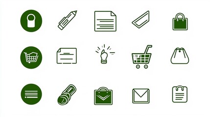 Aufkleber - Minimalistic Thin Line Icons Depicting Business Transactions and Financial Such as Agreement Purchase Donation and Other Commercial Processes