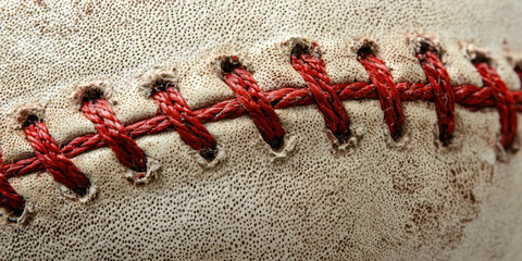 Aufkleber - A baseball with a red stitching on it