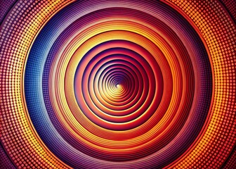 Poster - Abstract Spiral Circle Background with Concentric Halftone Patterns Ideal for Modern Design Projects and Creative Applications