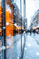Poster - Christmas sale + promotion + clearance + minimalistic, snowy scene, high contrast holiday-themed colors, clearance text