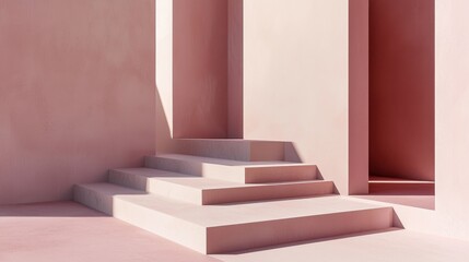 Poster - Explore the tranquil charm of an abstract geometric background featuring soft pastel tones
