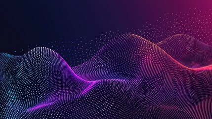 Poster - Explore the vibrant depths of a futuristic digital grid background enhanced by subtle light effects
