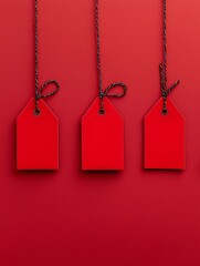 Poster - Christmas sale + promotion + clearance + bold red tags, minimalistic holiday decor, crisp winter background